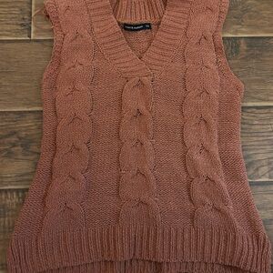 moon & madison Rust V-Neck Sweater Vest